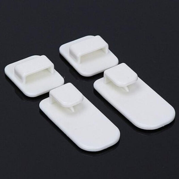 Multifunction Paste Type Tv Air Conditioner Remote Control Hook Set 2 Pair Milk White Hooks & Hangers