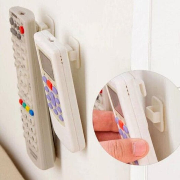 Multifunction Paste Type Tv Air Conditioner Remote Control Hook Set 2 Pair Milk White Hooks & Hangers