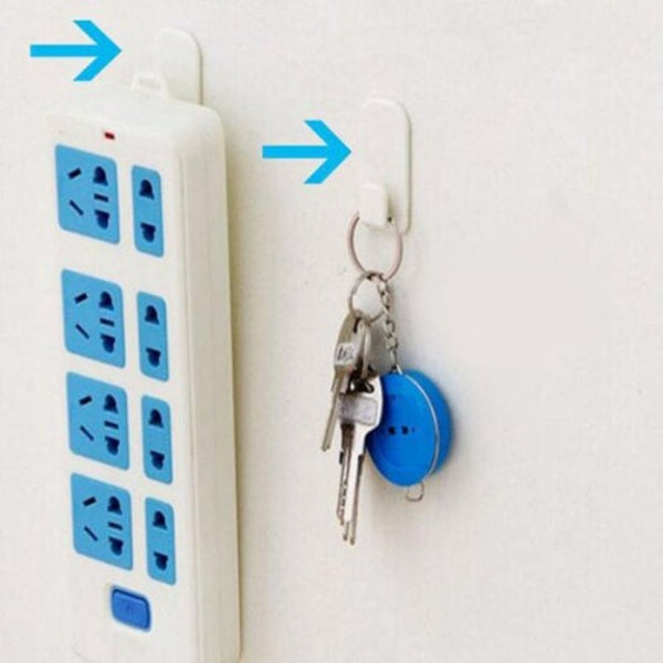 Multifunction Paste Type Tv Air Conditioner Remote Control Hook Set 2 Pair Milk White Hooks & Hangers