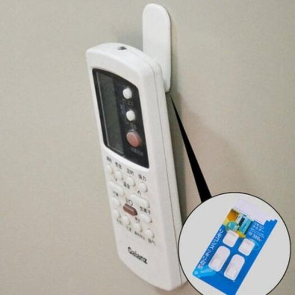 Multifunction Paste Type Tv Air Conditioner Remote Control Hook Set 2 Pair Milk White Hooks & Hangers