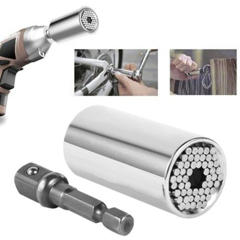 Universal Torque Wrench Head Set Socket Sleeve 7-19Mm Power Drill Ratchet Bushing Spanner