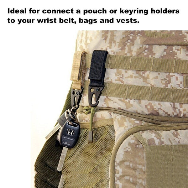Belt Clip Camping Hiking Bag Webbing Connecting Buckle Hook Key Ring Keychain Keyrings
