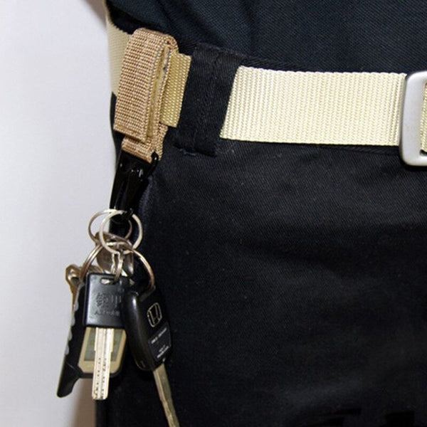 Belt Clip Camping Hiking Bag Webbing Connecting Buckle Hook Key Ring Keychain Keyrings