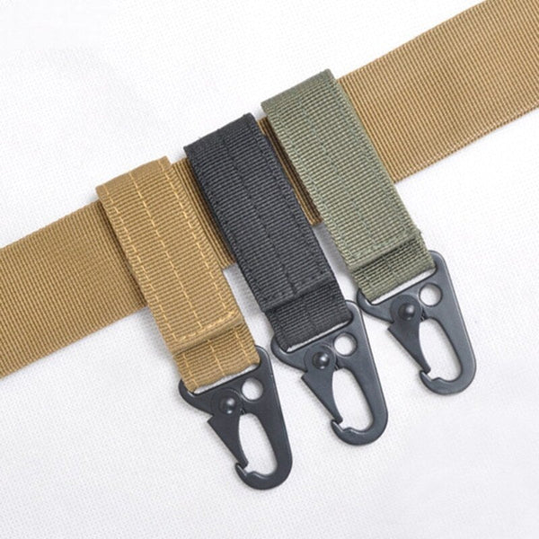 Belt Clip Camping Hiking Bag Webbing Connecting Buckle Hook Key Ring Keychain Keyrings