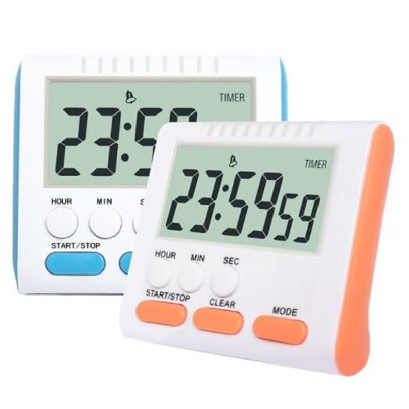 Multifunctional English Large Screen Digital Kitchen Timer Orange Timers