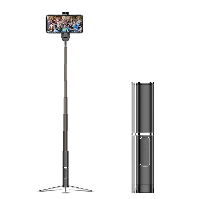 Multifunctional Wireless Bt Selfie Stick For Mobilephone Foldable Handheld Monopod Shutter Remote Extendable Mini Tripod Phone Silver Selfie Sticks