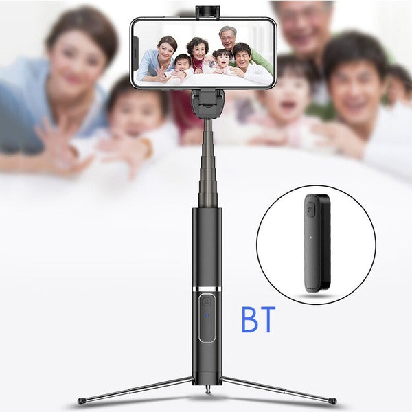 Multifunctional Wireless Bt Selfie Stick For Mobilephone Foldable Handheld Monopod Shutter Remote Extendable Mini Tripod Phone Silver Selfie Sticks