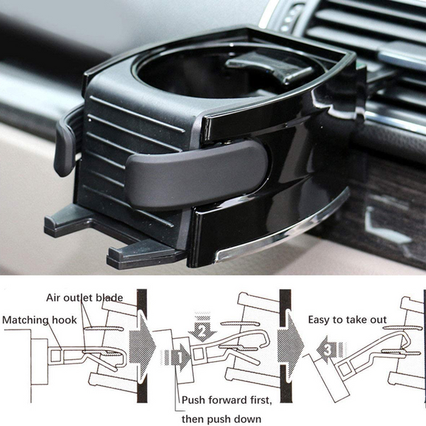 Multifunctional Air Vent Cup Holder Cell Phone Mount Black Mounts & Holders
