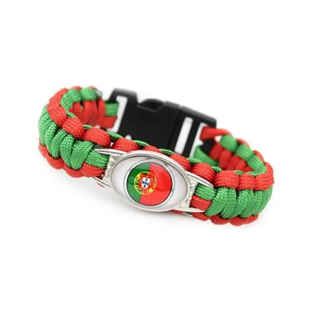 Country Flag Pattern Paracord Bracelet Men Women Emergency Survival Portuguese Paracords
