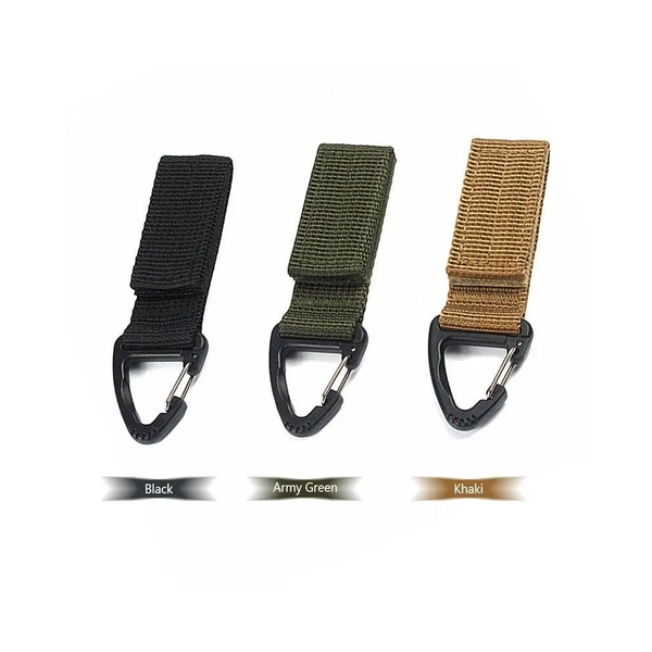 Multifunctional Molle Webbing Belt Clip Carabiner Buckle Backpack Chain Hook Black