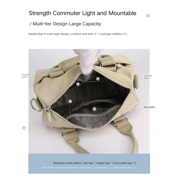 Elosung Green Multifunctional Nylon Shoulder Bag Lightweight Spacious Handbag For Women 27X18x14cm Women's Bags & Handbags