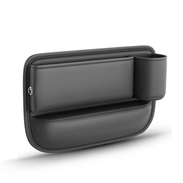 Multifunctional Car Front Seat Gap Black Faux Leather Storage Holder