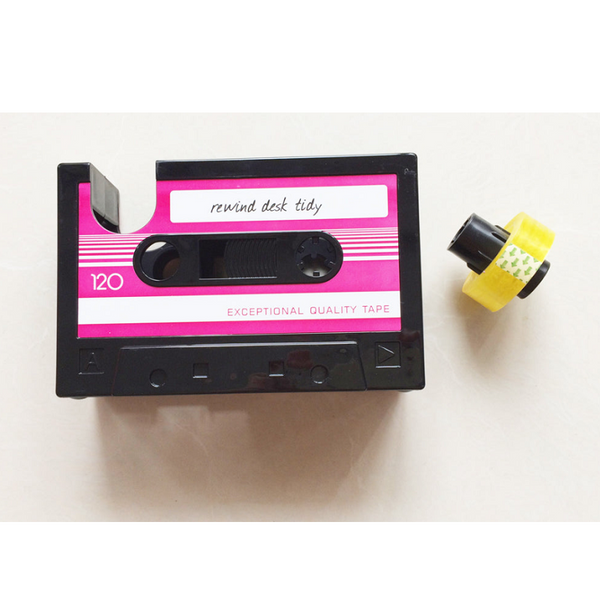 Multifunctional Tape Dispenser Pen Holder Retro Cassette Desk Organiser
