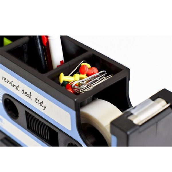 Multifunctional Tape Dispenser Pen Holder Retro Cassette Desk Organiser Packing Tape Dispensers