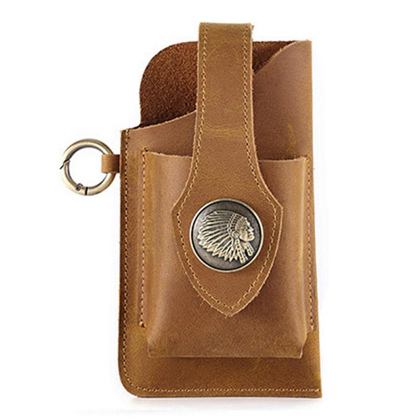 Multifunctional Leather Waist Belt Bag Phone Holder Men Mounts & Holders