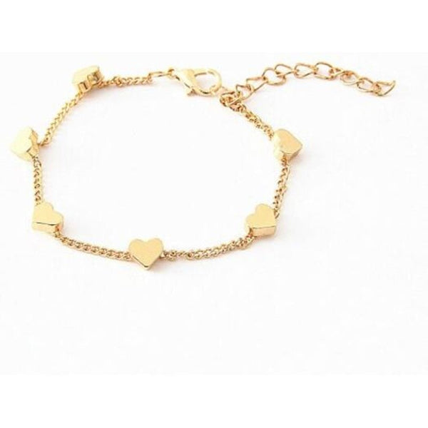 Veile Studios Multiple Heart Shaped Simple And Meticulous Bracelet Gold Bracelets
