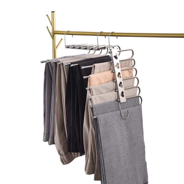 Multiple Layers Magic Pants Hangers Scarf Towel Rack Closet Space Saving Organizers