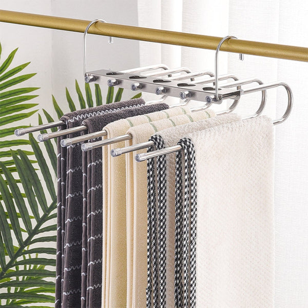 Clothes Hangers Multiple Layers Magic Pants Hangers Scarf Towel Rack Closet Clothes