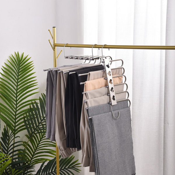 Clothes Hangers Multiple Layers Magic Pants Hangers Scarf Towel Rack Closet Clothes