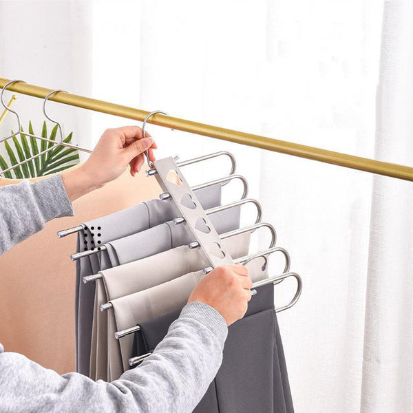 Multiple Layers Magic Pants Hangers Scarf Towel Rack Closet Clothes Clothes Hangers