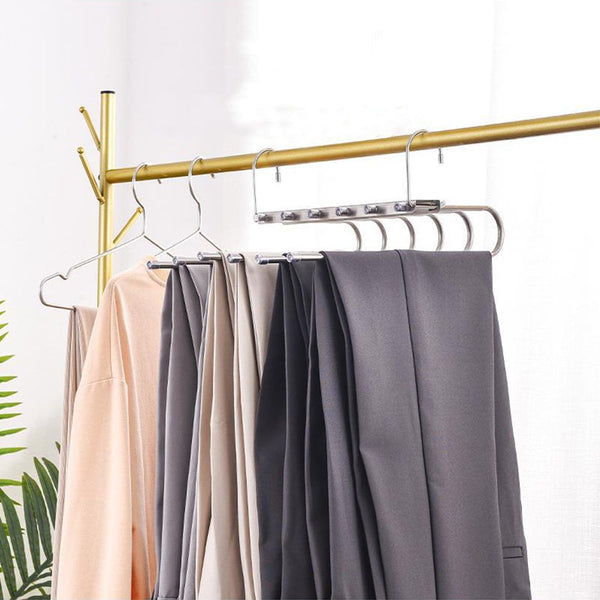 Multiple Layers Magic Pants Hangers Scarf Towel Rack Closet Clothes Clothes Hangers