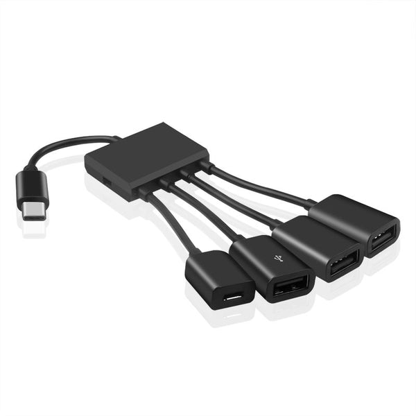 4 Ports Type C 3.1 Hub Power Charging Cable Connector Adapter To Usb 2.0 Micro Usb Cables Hubs & Adapters