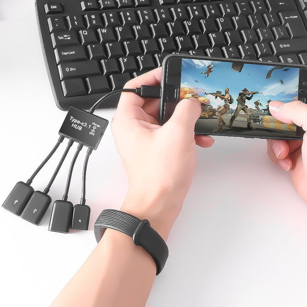 4 Ports Type C 3.1 Hub Power Charging Cable Connector Adapter To Usb 2.0 Micro Usb Cables Hubs & Adapters