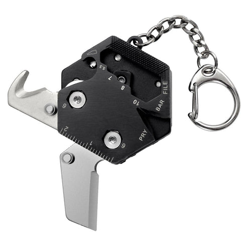Multitool Keychain Hexagonal Kit Folding Mini Pocket Survival Tool Set Stainless Steel With Knife Micro Screw Driver Bottle