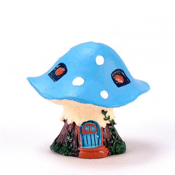 Fairy Garden Cartoon Resin Mushroom Statue House Figurine Succulent Decor Ornaments & Statues