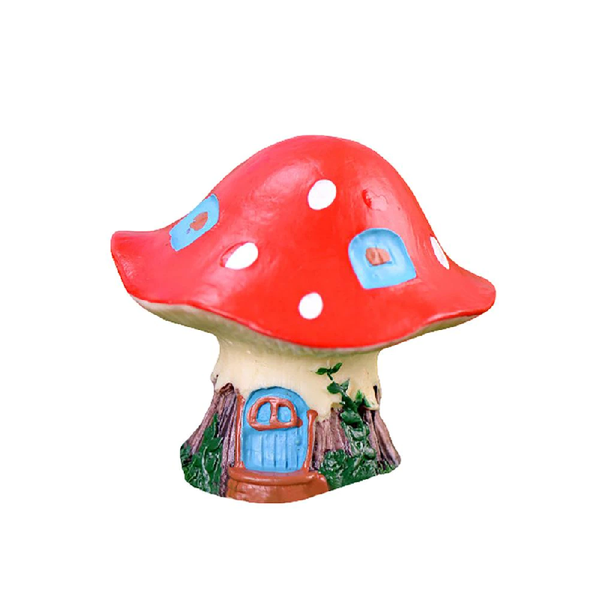 Fairy Garden Cartoon Resin Mushroom Statue House Figurine Succulent Decor Ornaments & Statues