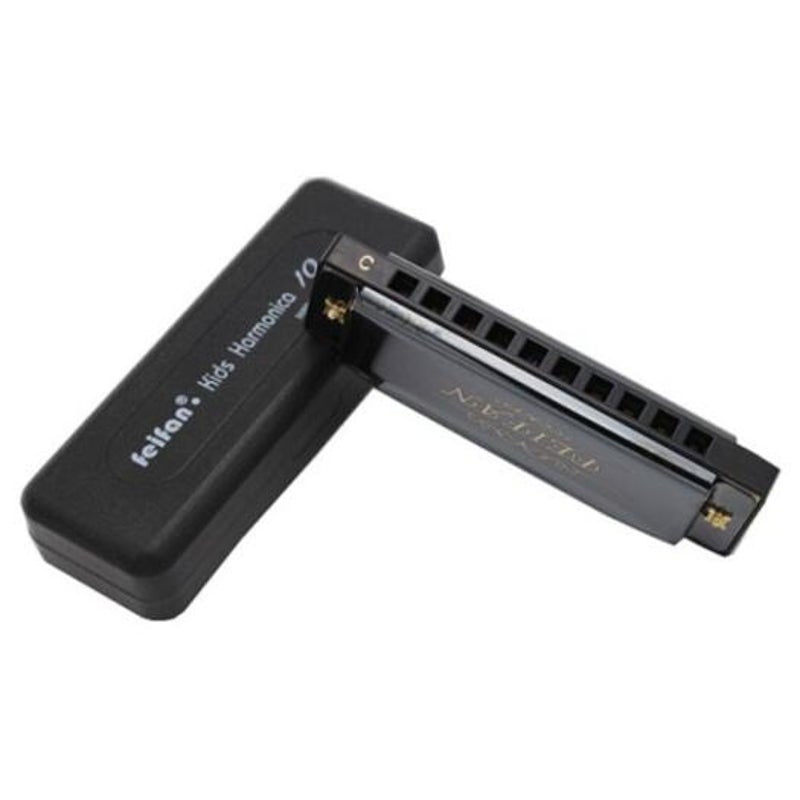 Musical Instrument 10 Hole Harmonica Educational Toy Black Harmonicas