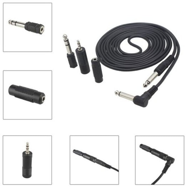 Musical Instrument Audio Equipment 3M Cable With Adapters Black Guitar Accessories