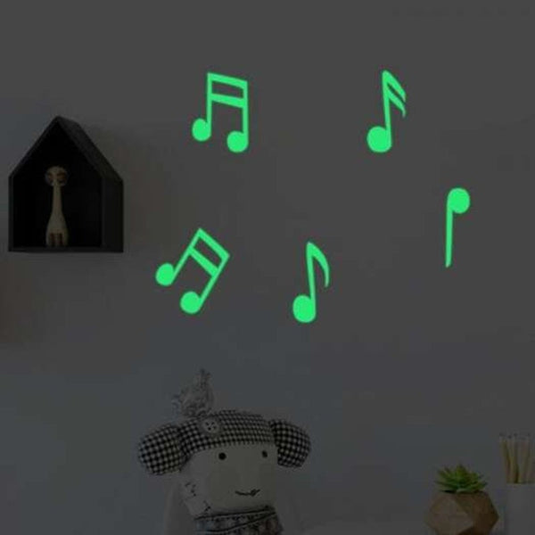 Musical Note Night Glow Decorative Wall Sticker Jade Green