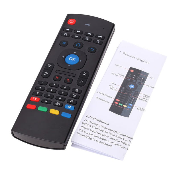 Mx3 Portable 2.4G Wireless Remote Control Keyboard Controller Air Mouse For Smart Tv Android Box Mini Pc Htpc Black