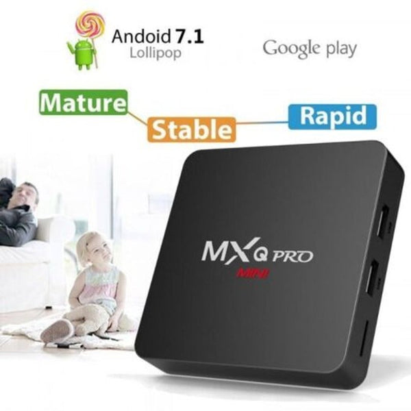 Mxq Pro 64 Bit Android 7.1 Smart Tv Box Quad Core 1Gb Ram 8Gb Rom 4K Hd 2.4G Wifi Media Player