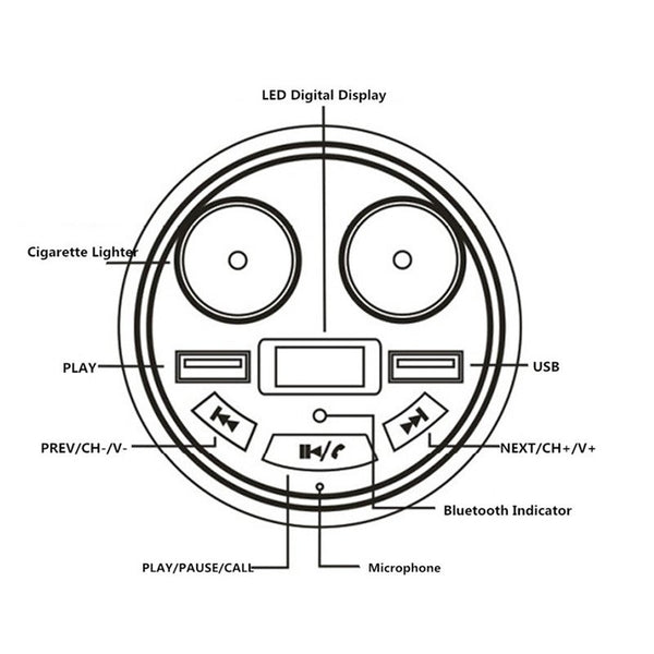 N / Best For Bluetooth 5.0 Multifunction Cup Holder 3.1A Fm Transmitting U Disk Tf Card Mp3 Player Transmitters