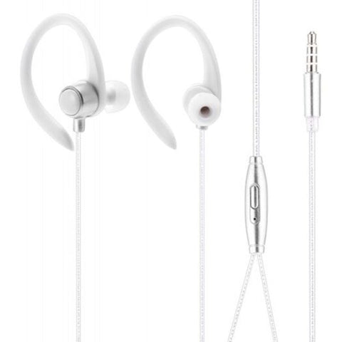 N06 Wired On Cord Control Sports Earphones Silver And White Wired Earphones