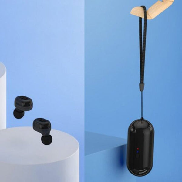 N9 True Wireless Bluetooth 5.0 Earphones Automatic Pairing With Charging Bin And Lanyard Black Earbuds