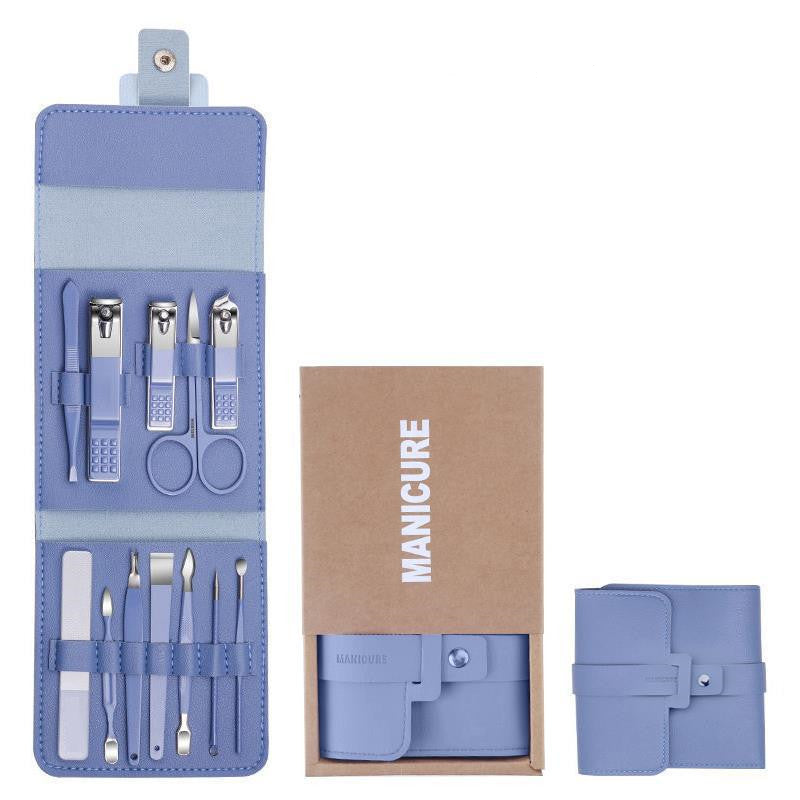 Nail Care Manicure Pedicure Clippers Scissors Set With Faux Leather Bag Manicure & Pedicure Tools & Kits