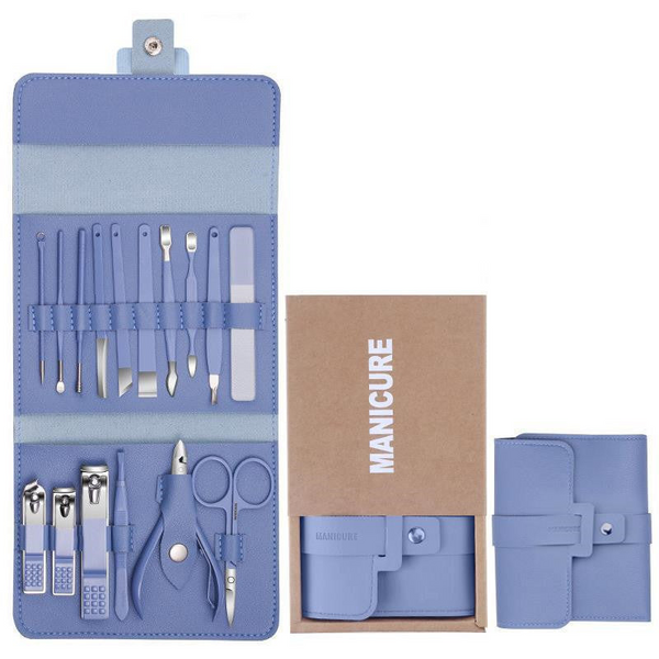 Nail Care Manicure Pedicure Clippers Scissors Set With Faux Leather Bag Manicure & Pedicure Tools & Kits