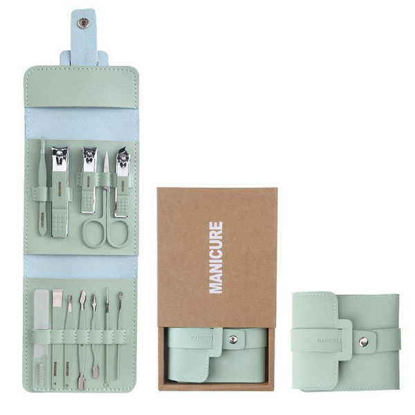 Nail Care Manicure Pedicure Clippers Scissors Set With Faux Leather Bag Manicure & Pedicure Tools & Kits