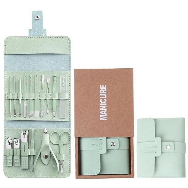 Nail Care Manicure Pedicure Clippers Scissors Set With Faux Leather Bag Manicure & Pedicure Tools & Kits