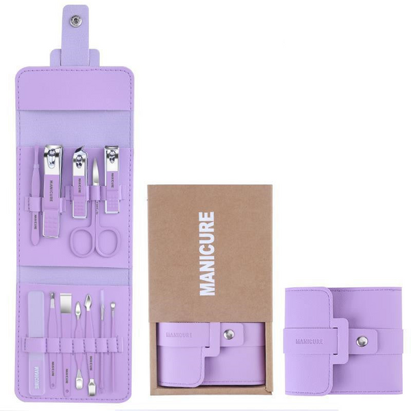 Nail Care Manicure Pedicure Clippers Scissors Set With Faux Leather Bag Manicure & Pedicure Tools & Kits