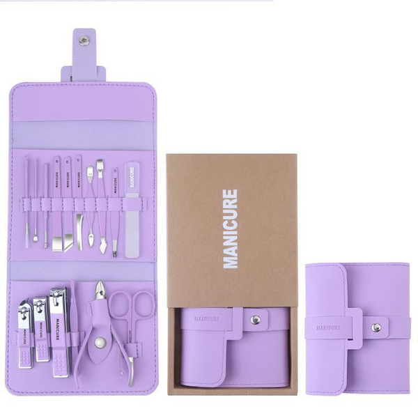 Nail Care Manicure Pedicure Clippers Scissors Set With Faux Leather Bag Manicure & Pedicure Tools & Kits