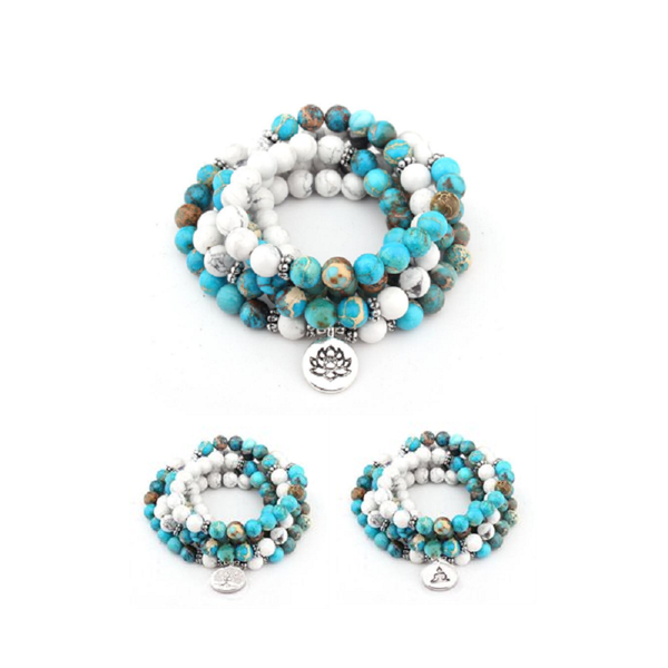 Veile Studios Natural Stone Mala Bracelet 108 Beads Wrap Jewellery Bracelets