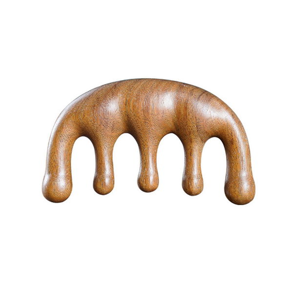 Natural Wood Wide Tooth Scraping Scalp Massage Comb Handheld No Static Head Tool Massagers