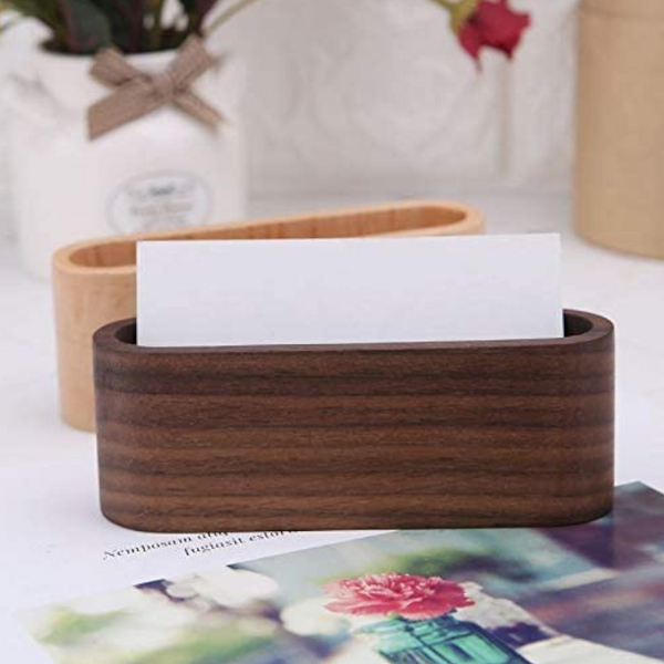 Natural Business Card Holders Note Display Stand Desk Organizer Desktop Ornaments Office Supplies Crafts Storage Boxes