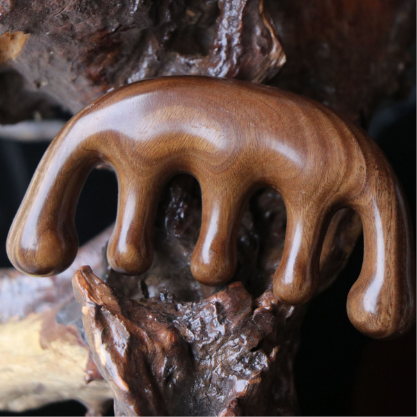 Natural Wood Wide Tooth Scraping Scalp Massage Comb Handheld No Static Head Tool Massagers