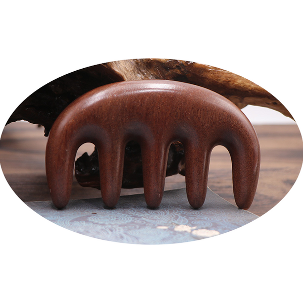Natural Wood Wide Tooth Scraping Scalp Massage Comb Handheld No Static Head Tool Massagers