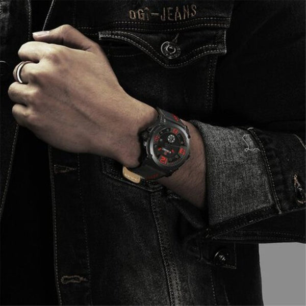 Veile Studios Men Casual Sport Water Resistant Date Quartz Watch Black Watches